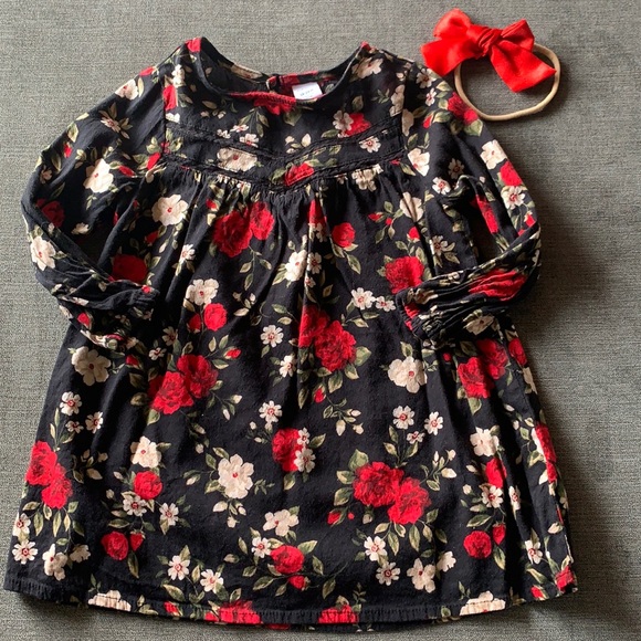 Old Navy Other - 2 for $8 18-24 month Old Navy Black Floral Dress